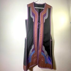 G. Girvin Seattle Duster Vest 70s Color Block Patchwork Women’s Large